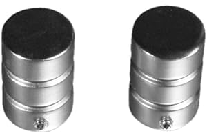 Liedeco Endstück für Gardinenstangen Zylinder mit Rille Landhaus, ø 16mm, 2 Stk chrom matt
