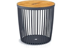 Prosperplast Clubo - Mesa auxiliar con función de almacenamiento (25 L), color gris