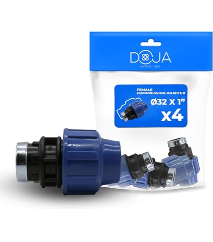 Adaptador de Compresión MDPE PP reducción 40 mm a 32 mm - 1 pieza - Accesorios de PP PN16 - Racor de Fontanería - Conectores de Aqua para Tuberías de Polietileno de PE80, PE100 – SmartProduct Adaptador de Compresión MDPE PP reducción 40 mm a 32 mm - 1 pieza - Accesorios de PP PN16 - Racor de Fontanería - Conectores de Aqua para Tuberías de Polietileno de PE80, PE100 – SmartProduct