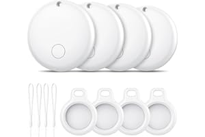 Ajblg Android Smart Tag, Tracker Compatible con Google Find Hub App, Localizador Bluetooth (Sólo Android), Rastreador para Llaves, Cartera, Equipaje, Impermeable IP68, 4 Blanco