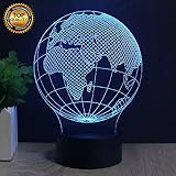 Globus 3D optische LED Illusion Lampen, FZAI 7 Farbe blinkende Kunst Skulptur Lichter Schlafzimmer Schreibtisch Tisch Nacht Licht Awesome Geschenke