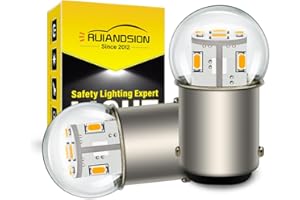 Ruiandsion 2pcs BA15D LED Bulb 12V 1130 1142 1176 Warm White 3014 12SMD LED Chipsets Replacement for Car Trailer Marine RV Camper Boat Tail Lights