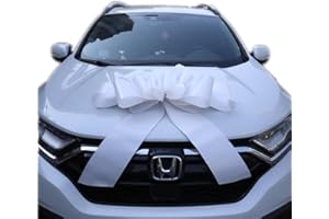 Chexin Lazo grande blanco gigante para coche, boda, feliz cumpleaños, lazo de regalo, tamaño XXL, 76 cm/30 pulgadas, lazo de coche gigante blanco, malla grande, arco de coche para bicicleta y lazo con