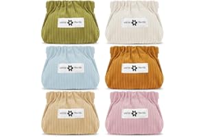 Aucuu 6PCS Bolsa de Almacenamiento de Pana, Mini Bolsa de Maquillaje, Organizador de Pana Elástica Portátil de Viaje, Organizador de Corbatas Elásticas de Pana