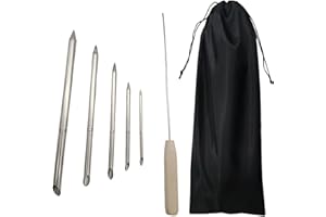 Allthingstore Lot de 6 aiguilles à lacer en acier inoxydable - 5 tailles - Outil de tressage pour voile, randonnée, gréement