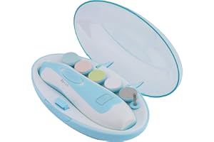 Baby nagelklippare, 4 hastighetsinställningar Baby nagelfilklippare Trimmer Elektrisk nagelfil Spädbarns nagelfil med 6 sliphuvuden Baby nagelsax Baby Grooming Kit, för nyfödda