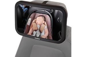 Cubble XL Baby Car Mirror – 30x19cm Rear-Facing View – Shatterproof, Wide Angle, Easy-Install – Infant Safety Mirror for Back Seat