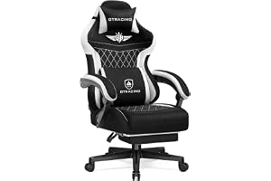 GTPLAYER Ergonomisk spelstol, tekniskt tyg, med svankstöd, datorstol med förlängt ryggstöd, stöder upp till 150 kg