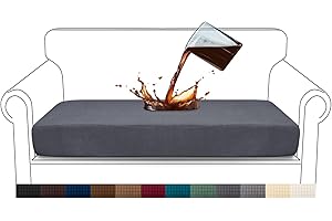 Granbest Premium Water-Repellent Sofa Seat Cushion Covers High Stretch Jacquard Fabric Couch Seat Slipcover Protector for 2 seater sofa (2 seater, Grey)