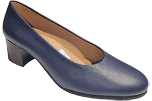 ARIADNA SÁNCHEZ Zapatos de Salón para Mujer Cómodos 24 Horas, Zapatos de Piel Fabricación Propia Hecho en España, Tacón Bajo y Ancho, Calidad y Estilo Clásico, para Azafatas y Profesionales