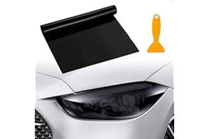 VBGURR Car Headlight Tint, Headlight Tint for Car Waterproof Headlight Tint Film for Rear Light Car Tint Film 30 X 120cm(Black)