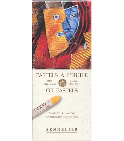 Doos met 12 oliepastels, iriserende kleuren, Sennelier