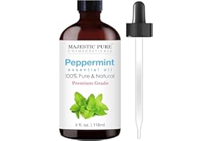 MAJESTIC PURE Peppermint Essential Oil, Therapeutic Grade, Pure and Natural Premium Quality Oil, 4 fl oz