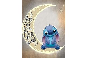 Diamond Painting Set Full Bilder Stitch Moon I Love You To The Moon And Back, Meecaa 5D Diamant Painting Diamant Malerei mit Zubehör 30x40cm