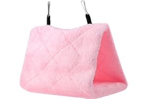 Tbest Vogel-Hängekäfig, Weiches Plüsch-Hängematten-Hängekäfig-Zelt für Vögel, Papageien, Winter, Warmes Bett, Haustierspielzeug (Rosa) Vogel hängematte