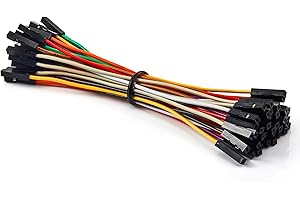Chanzon 40 piezas 10 cm Hembra a Hembra Encabezado Jumper Wire Dupont Cable Line Conector 40 pines Sin soldadura Multicolor para Arduino Raspberry pi Placa de pruebas electrónica Protoboard PCB Board