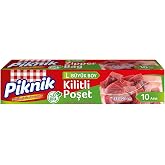 Piknik Gıda Ambalaj Kilitli Poşet B&uuml;y&uuml;k 10'lu 1396