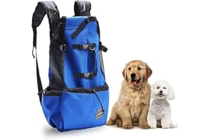 Woolala Light Weight Pet Carrier Backpack for Small and Medium Dogs, Veterinarian Approved Safe Bag for Travel - Easy Take Space Saving - Blue XL