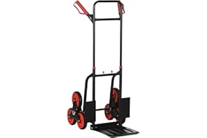 ‎DURHAND DURHAND Treppensteiger 150 kg Sackkarre Transportkarre Griff höhenverstellbar Klappbar Stahl 45 x 60 x 109 cm