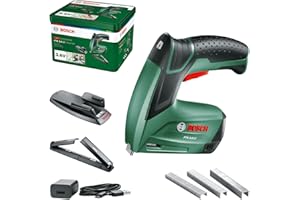 Bosch Agrafeuse sans fil PTK 3,6 LI Office Set avec agrafeur de papier et agrafeur de brochures (batterie intégrée, 3,6 V, lot d’agrafeurs, 30 frappes/min, dans une boîte en métal)