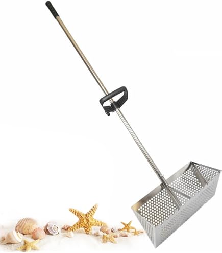 Râteau Tamis De Plage Professionnel 140 Cm - Panier 40x20 Cm Pour Sable, Pêche Aux Appâts