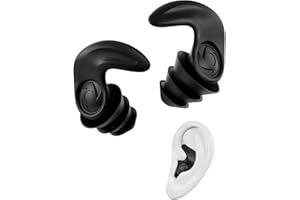 ODDROALLE Tapones oidos ruido dormir, aíslan ronquidos & ruidos, tapones oidos natación se mantienen firmes durmiendo de lado, nadando & corriendo, perfectos para viajes, trabajo & deporte negro