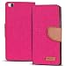 Produktbild Huawei P8 Hülle, Conie Mobile Textil Booksytle Handyhülle, Klapptasche, Kartenfächer, Silikon Schale, Wallet Schutzhülle in Pink