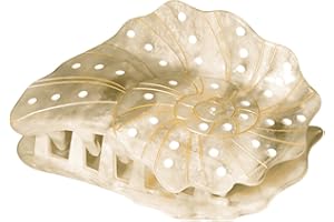 Purelei® Seafoam klamra do włosów w stylu muszli – duża spinka do włosów z wzorem masy perłowej, złotymi liniami i inspiracją Nautilus – beżowo-zielona, octan – 84,3 x 59 mm, 32,3 g (zielona)