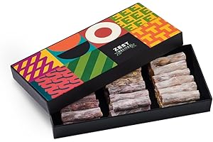 Zest Delites Gourmet Vegan Food Gift Box - Turkish Delight Candy Box, Birthday Gift for Her & Him, Soft Candy Snack Box, Get Well - Festive Season Gift, 8.82 oz, Glucose Free Lokum