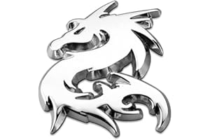 TIUIMK Autocollants 3D pour voiture et moto - Emblème en métal - Dragon, argenté