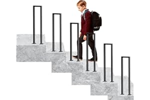 Cozykimo Ringhiera a forma di U, per Esterni, Corrimano, in Ferro Moderno Nordico, per Interni, Corrimano per scale Quadrata, Corrimano Parapetto Antiscivolo per Ville, Corridoi (90cm, nero, 1