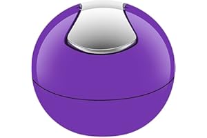 Spirella 10.14968 Kosmetikeimer 1 Liter Abfalleimer Schwingdeckeleimer Tischabfalleimer Bowl Lila