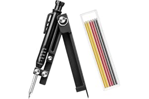 BUMDENUU Multifunctional Scribe Tool, Construction Pencils, Carpentry with Hole Pencil, DIY Woodworking Scriber