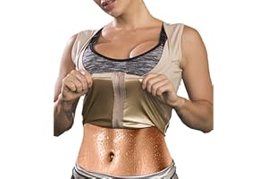 VORCY Sweat Vest Sauna Suit for Women Weight Loss Waist Trainer Tank Top Shapewear Sauna Suits women with Zipper
