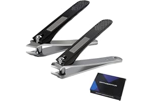 ANGNYA Set Tagliaunghie, 2 Pezzi Taglia Unghie per Mani, Tagliaunghie Professionalecon Lima in Acciaio E Custodia Integrate, Taglia Unghie per Piedi