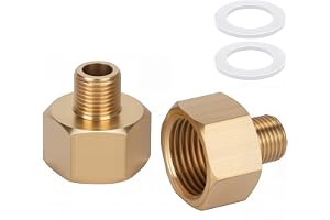 2-pack mässing AG/IG reduceringsadapter 1/8 tum hane till 3/8 tum hontråd