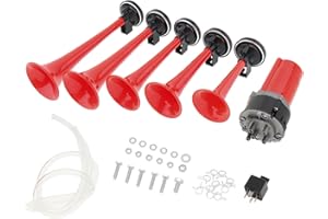 EPATHCHINA 125dB 12 V 5 Dixie Musiktrompete für Auto, Lufttrompete, Dukes of Hazzard, General Lee, mit Kompressor für Auto, LKW, Boot, Bus