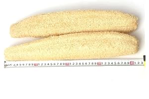 CUEYU Spugna di luffa naturale, spugna da doccia corpo intero esofoliante a base di luffa e lavaggio piatti multifunzione (35-40cm(2pcs))