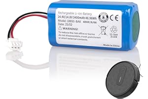 AOFONCHY 3400 mAh Ersatzakku Kompatibel mit AIRROBO P20 Roboter Staubsauger Akku, 14,4 V/ 14,8 V Li-Ionen Akku