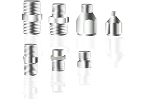 APSTOUR Professional 7pcs Airbrush Adapter Kit Air Brush Fitting Connector Set Badger Hose Adapter for Air Compressor & Airbrush Hose 1/4 to 1/8