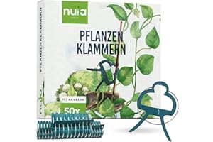NUIA Pflanzen Klammern zum Pflanzen Binden: 50 Klammern für Pflanzen Größe M - Rankhilfe für Rosen, Tomaten, Weinreben, Kletterpflanzen UVM. - Rankhilfe für Zimmerpflanzen