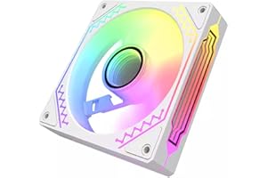 TZMRIT Ventiladores de PC de flujo inverso blanco, prisma de 120 mm GEN4 ARGB ventilador negro, espejo infinito efecto de luz RGB 5 V 3 pines sincronización de luz 1200 RPM adecuado para carcasas de