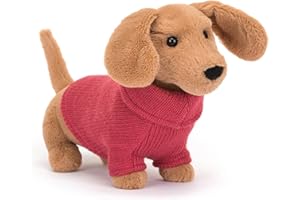 JELLYCAT Sweater Sausage Dog Pink - L: 16 cm x l: 7 cm x h: 14 cm