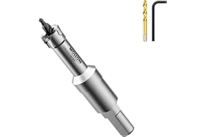 Mollom (13mm | 1/2'') Lochsäge T.C.T Schwerlast-Hartmetall-bestückt mit 2 Führungsbohrern für Edelstahl, Baustahl, Eisen, Kupfer, Messing, Kunststoff