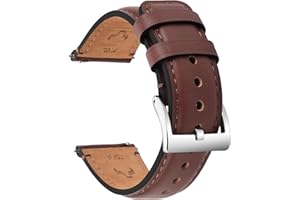 Fullmosa Watch Strap 20/22mm, Quick Release Leather Watch Strap 20/22mm, Watch Replacement Strap for Men/Women, Burnished Leather Watch Band