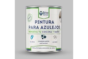 BRICOSALVAJE Pintura para Azulejos Cocina y Baño al Agua SATINADO | Sin Imprimación | Lavable | Gran dureza (Perla, 750 ML)