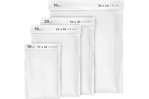 IMBALLAGGI 2000, 50 Buste per Spedizioni Vinted e Corriere Assortite in 4 Misure COEX Impermeabile, Pacchi Antistrappo Anti Umidità per Spedizione e Corrieri - Sacchetti con Patta Adesiva Bianco Opaco