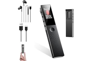 JUSTSTONE Digital Voice Recorder, Diktiergerät Aufnahmegerä mit Playback - 3072Kpbs One-Touch Audioaufnahmegerät mit Rauschunterdrückung für Klassen/Meeting/Interviews