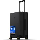 LEVEL8 Suitcase Cabin Microdiamond PC TSA 4wheels 54.5x37x23.5cm,40L,Black | Lightweight and durable, 4 silent wheels