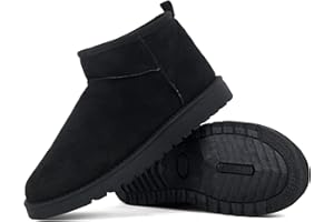 INNERSECT CO Women’s Suede-Effect Ankle Boots, Warm Fleece-Lined Slip-On Winter Booties with Cushioned Insole and Non-Slip Sole